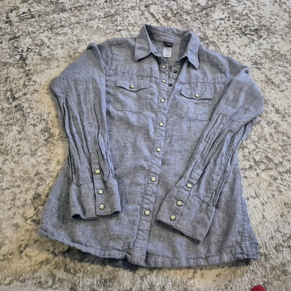 Patagonia Women Small Chambray Button Shirt